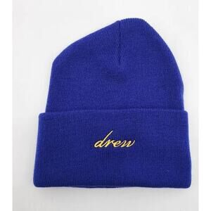 Drew Blue Gold Script Beanie